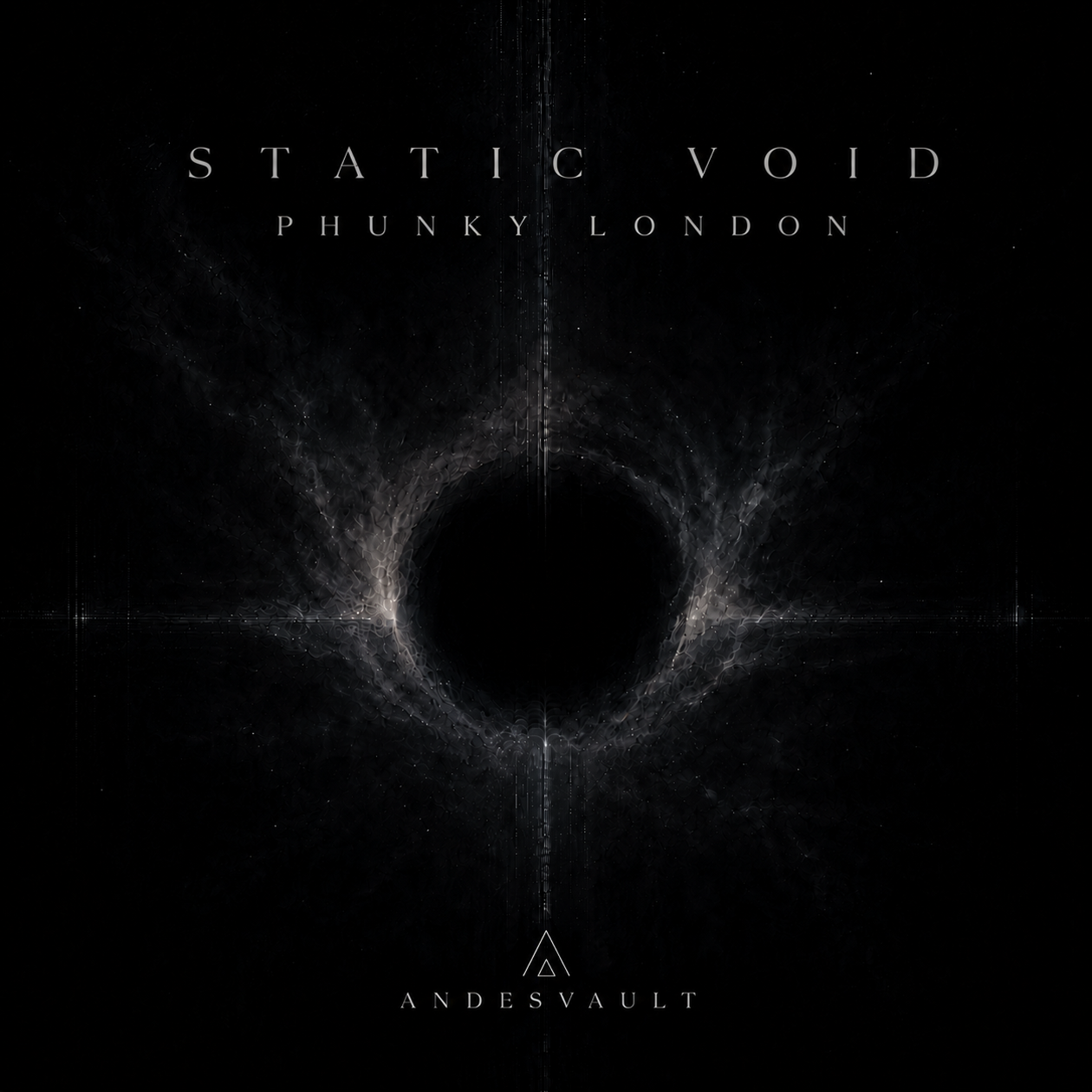 Cover artwork for Phunky London’s album Static Void, featuring a dark circular void.
